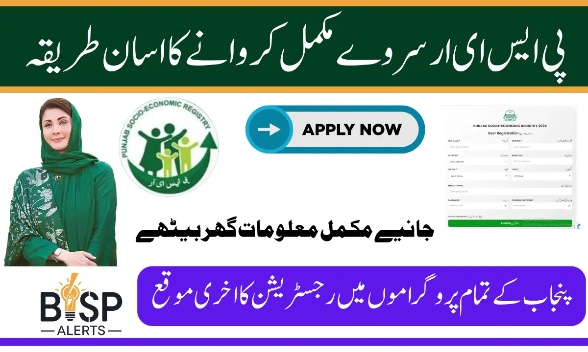 Punjab Socio-Economic Registry (PSER Survey) For All Eligible Families