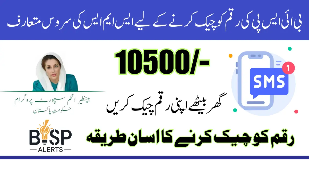 BISP 8171 SMS Service For Check 10500 Payment Through Mobile