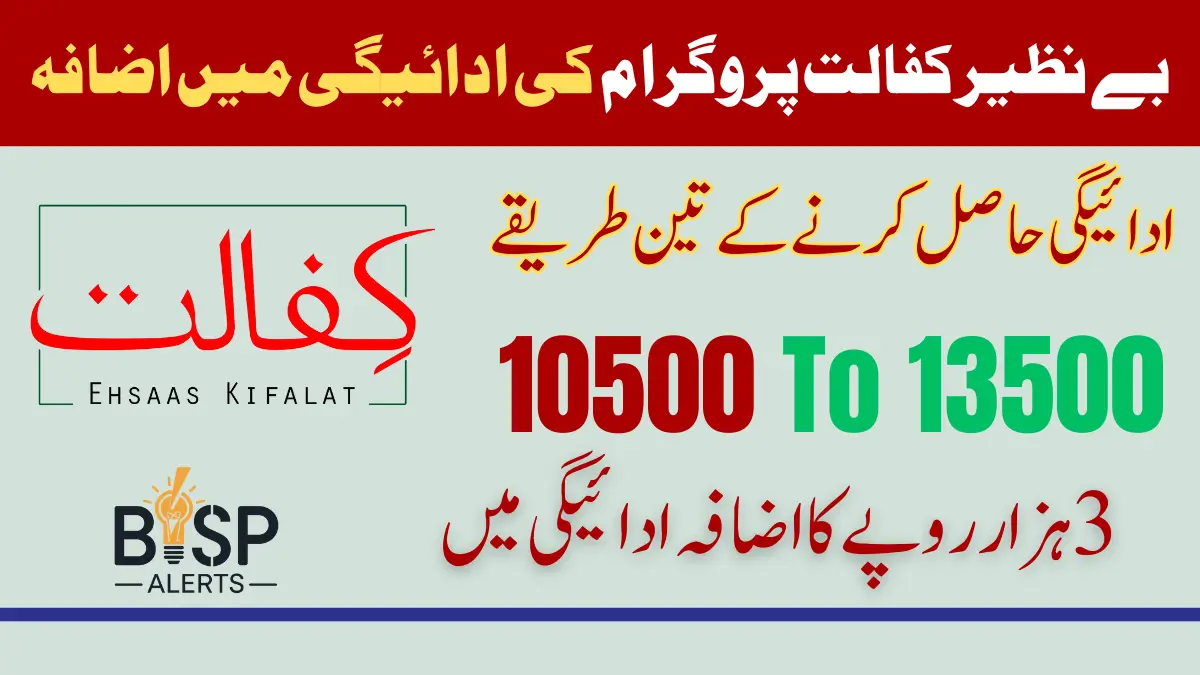 BISP Kafalat Payment Increase 10500 To 13500 From January 2025