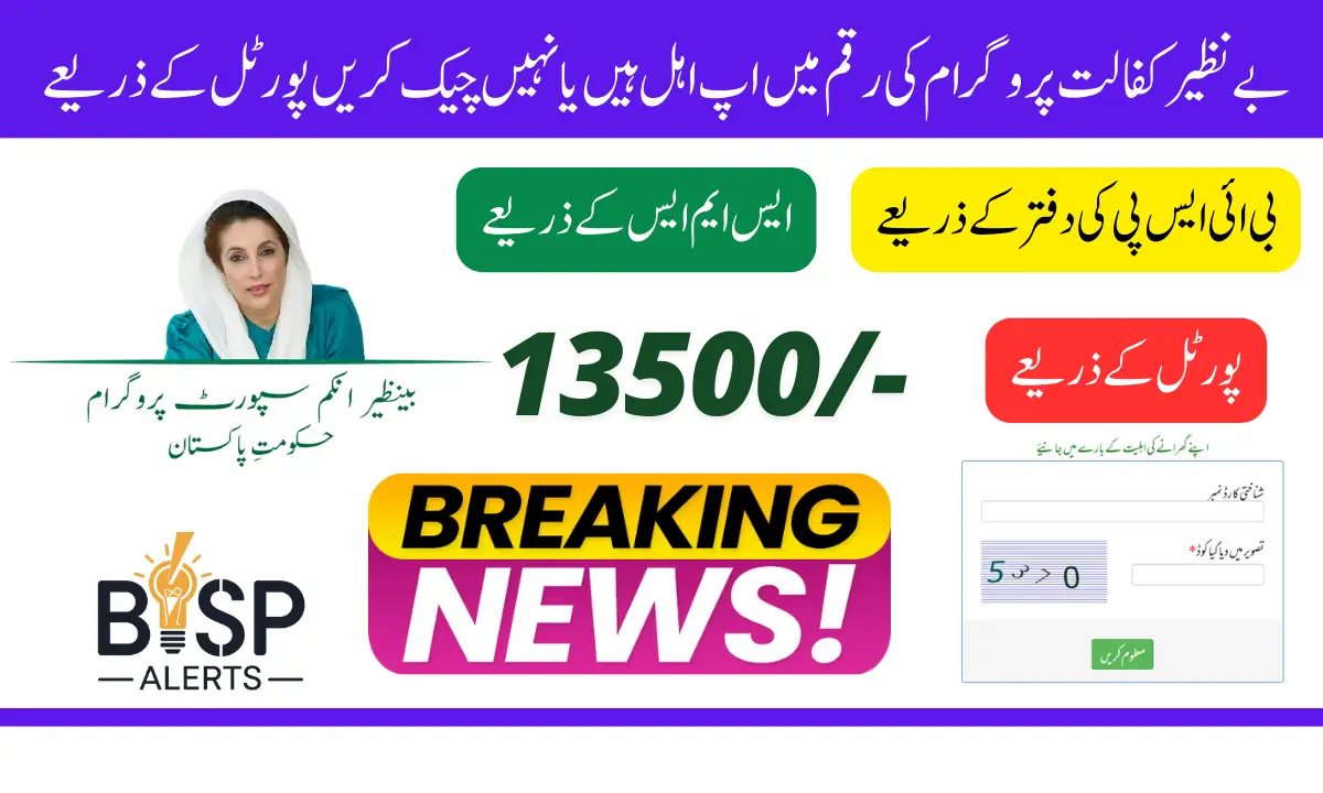 Check Your Eligibility for Benazir Kafalat Payment of 13500 in 2025 Via 8171 Portal