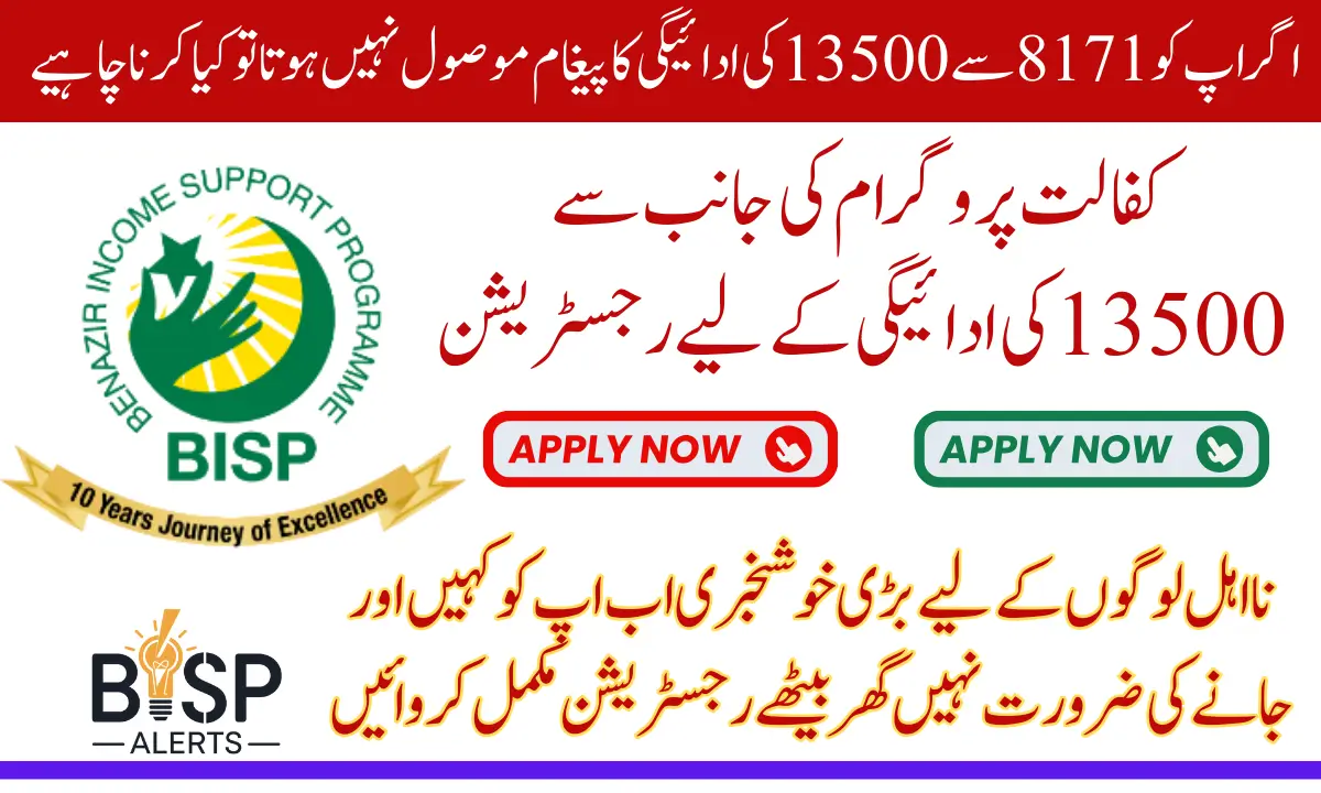 BISP 13500 Payment No Response After Application via 8171 Here is What to Do