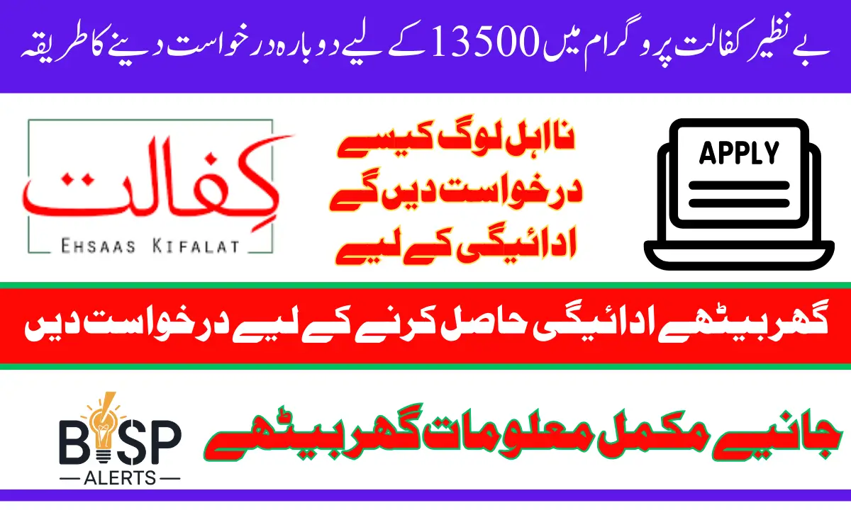 Benazir Kafalat Program Re-application 2025 Easy Process For 13500 Payment New Update