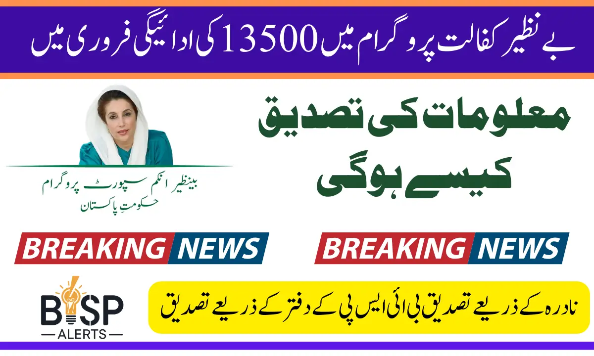 BISP 8171 February 2025 Payment Verification Process Changed For 13500 Know Details