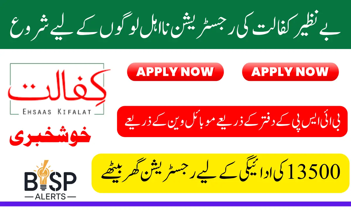 Benazir Kafaalat Registration For 13500 Started For Ineligible People 2025 Know Complete Details