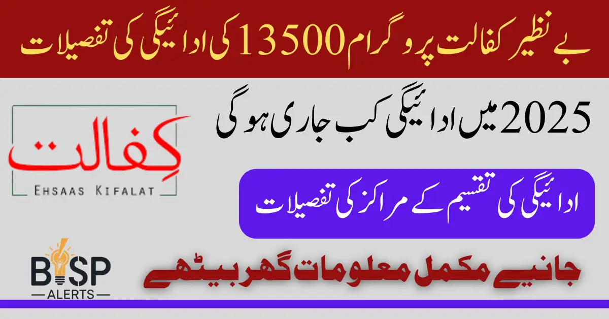 Benazir Kafaalat Program 2025 Payment Distribution Details For Registered Women